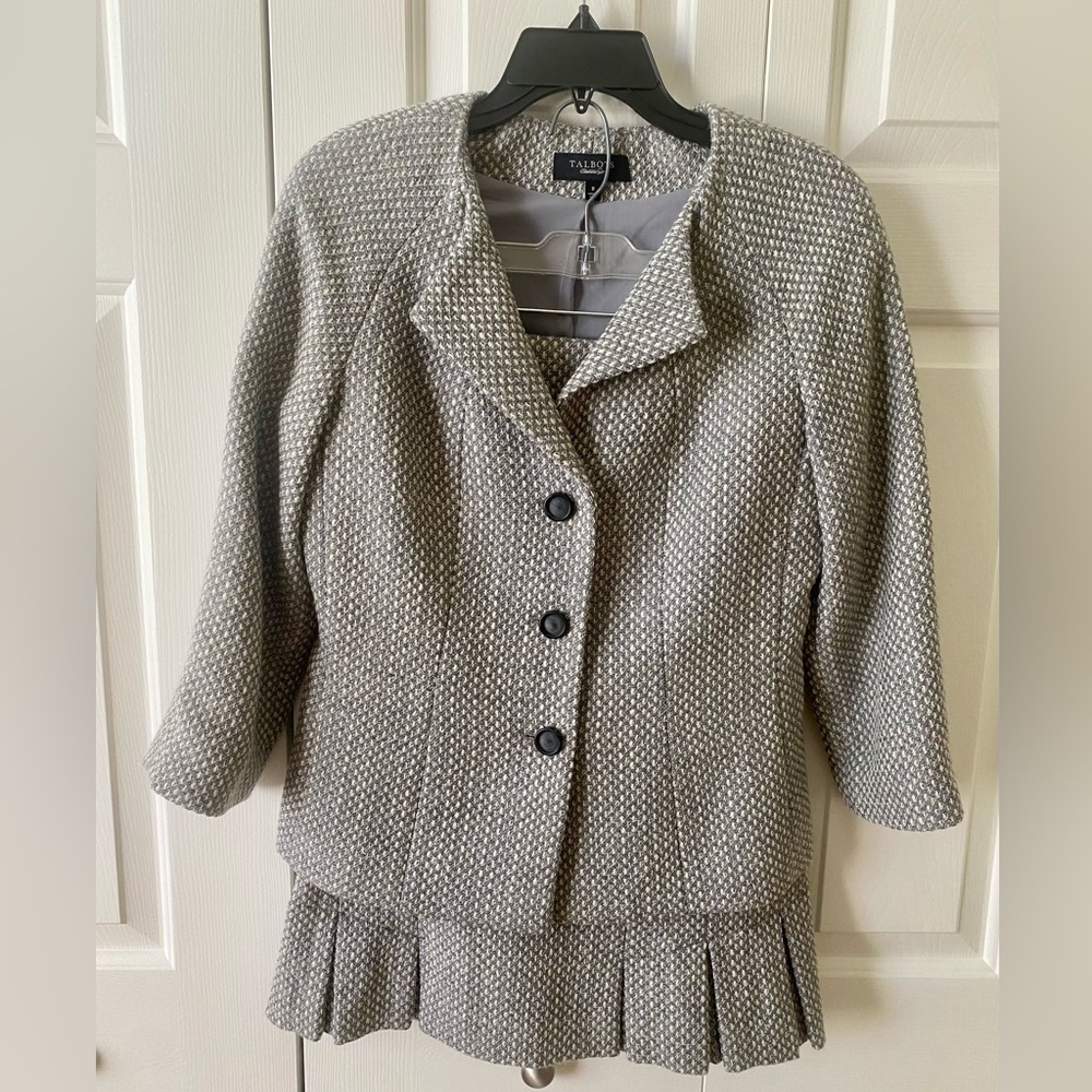Talbots Tweed Woven Skirt Set Jacket (8) Skirt (4)